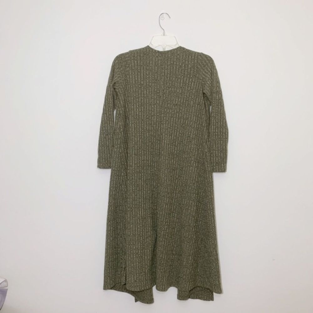 Lularoe Solid Green Ribbed Sarah Duster Cardigan - image 2